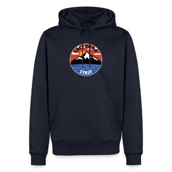 comer See | Italien | See und Berg - Männer Premium Bio Hoodie - Navy - Vorne - Nico (187cm)