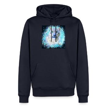 snow leopard,cat,leopard, jaguar,white,graffiti - Men’s Premium Organic Hoodie - navy - Front - Nico (187cm)