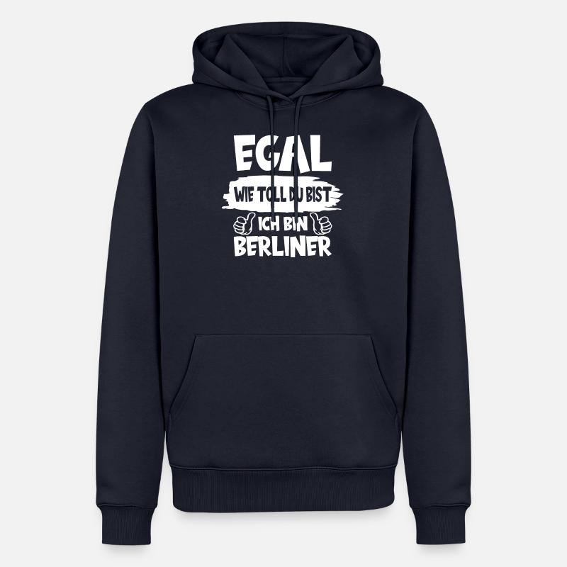 ICH BIN BERLINER BERLIN - Männer Premium Bio Hoodie - Navy