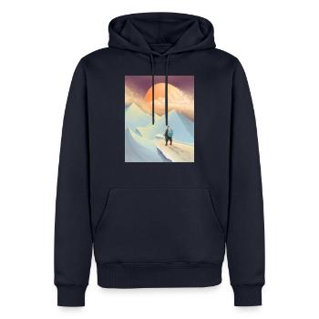 Thor se rend à Jotunheim - Sweat à capuche Premium bio Homme - bleu marine - Devant - Nico (187cm)