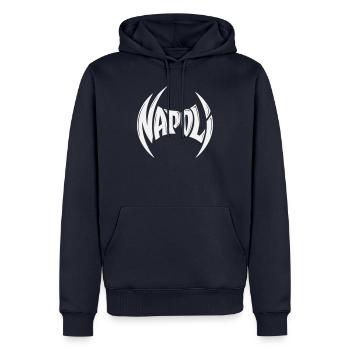 Napoli Crest Typography - Männer Premium Bio Hoodie - Navy - Vorne - Nico (187cm)