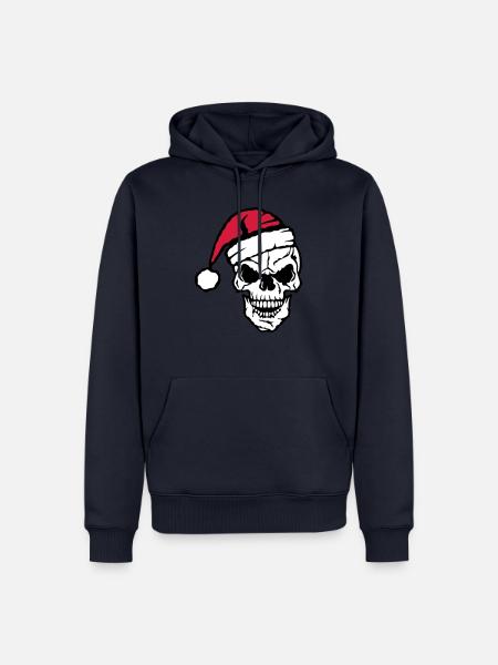 Weihnachten Schädel Schädelkappe - Männer Premium Bio Hoodie - Navy