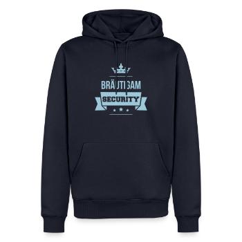 Bräutigam Security - Männer Premium Bio Hoodie - Navy - Vorne - Nico (187cm)