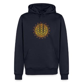 Blume des Lebens, Spirtuelles Symbol, Feng Shui - Männer Premium Bio Hoodie - Navy - Vorne - Nico (187cm)