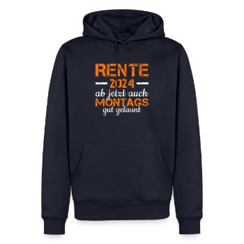 Ab Jetzt Auch Montags Gut Gelaunt Rente 2024 - Männer Premium Bio Hoodie - Navy - Vorne - Nico (187cm)