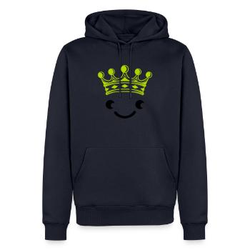 Visage de roi - Sweat à capuche Premium bio Homme - bleu marine - Devant - Nico (187cm)