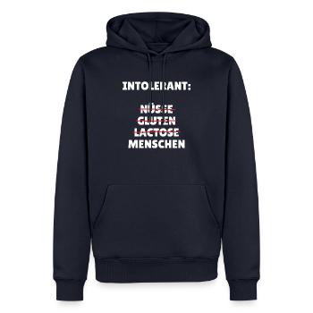 Intellerant - Männer Premium Bio Hoodie - Navy - Vorne - Nico (187cm)
