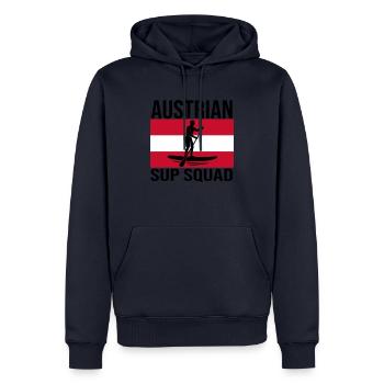Austrian SUP Crew Paddel-Shirt - Männer Premium Bio Hoodie - Navy - Vorne - Nico (187cm)