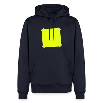 Post it - Männer Premium Bio Hoodie - Navy - Vorne - Nico (187cm)