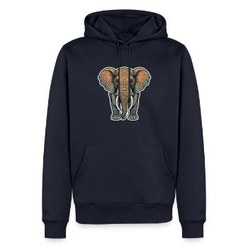 Elefant - Männer Premium Bio Hoodie - Navy - Vorne - Nico (187cm)