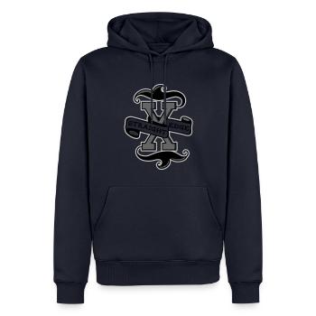 STRAIGHT EDGE 2 - Männer Premium Bio Hoodie - Navy - Vorne - Nico (187cm)