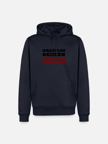 Drahtlos Denken, Verkabelt Handeln - Männer Premium Bio Hoodie - Navy