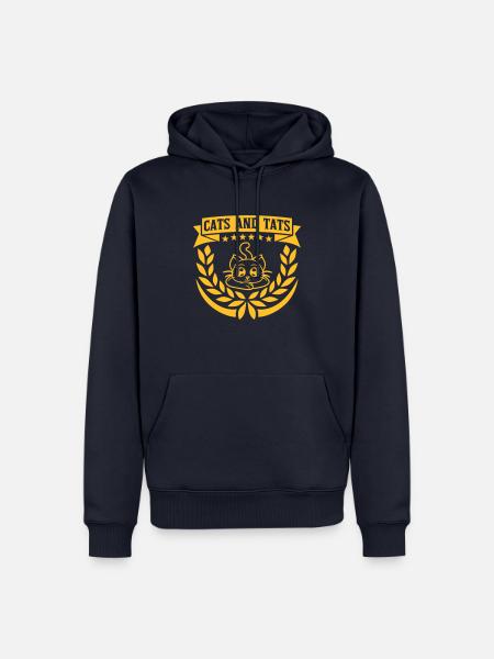cats and tats Zitat - Männer Premium Bio Hoodie - Navy