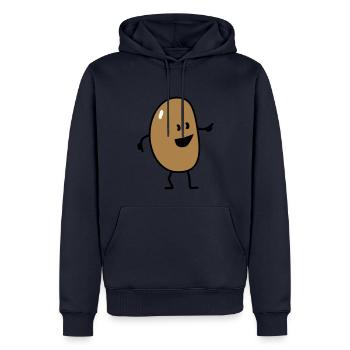 french (yelly) bean - Sweat à capuche Premium bio Homme - bleu marine - Devant - Nico (187cm)