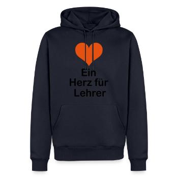 Ein Herz für Lehrer - Männer Premium Bio Hoodie - Navy - Vorne - Nico (187cm)