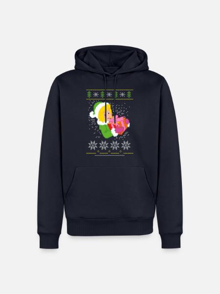 Bibi Blocksberg Ugly Sweater Design Schneeflocken - Männer Premium Bio Hoodie - Navy