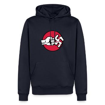 gegen_nazis_012011_b_3c - Men’s Premium Organic Hoodie - navy - Front - Nico (187cm)