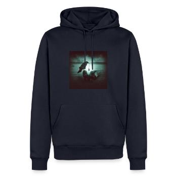 Raven - Männer Premium Bio Hoodie - Navy - Vorne - Nico (187cm)