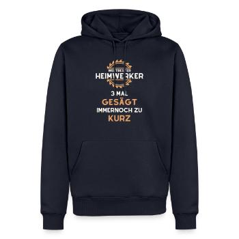 Weltbester Heimwerker Shirt - Für Heimwerker - Männer Premium Bio Hoodie - Navy - Vorne - Nico (187cm)