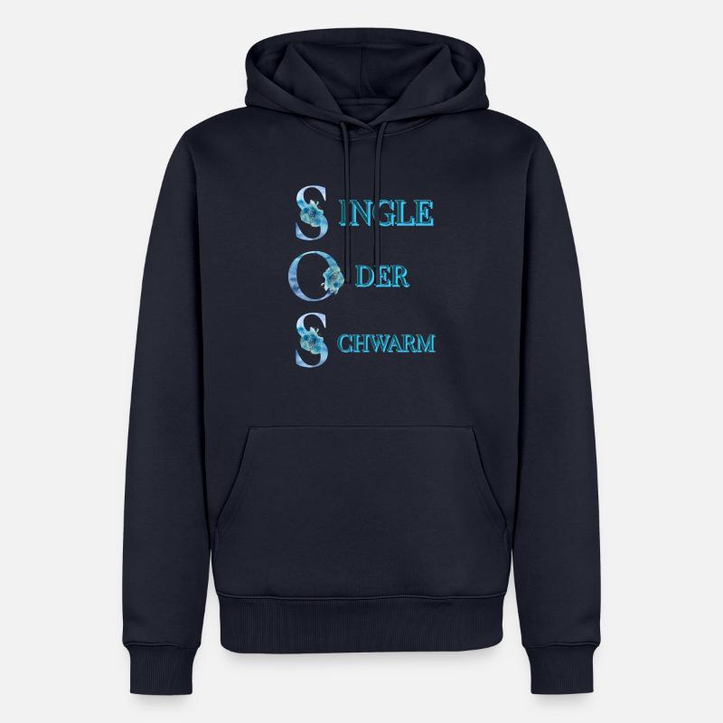 SOS Single oder Schwarm - Männer Premium Bio Hoodie - Navy