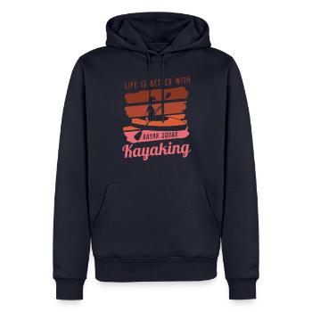 La vie avec le kayak, le canoë et le kayak d'eau - Sweat à capuche Premium bio Homme - bleu marine - Devant - Nico (187cm)