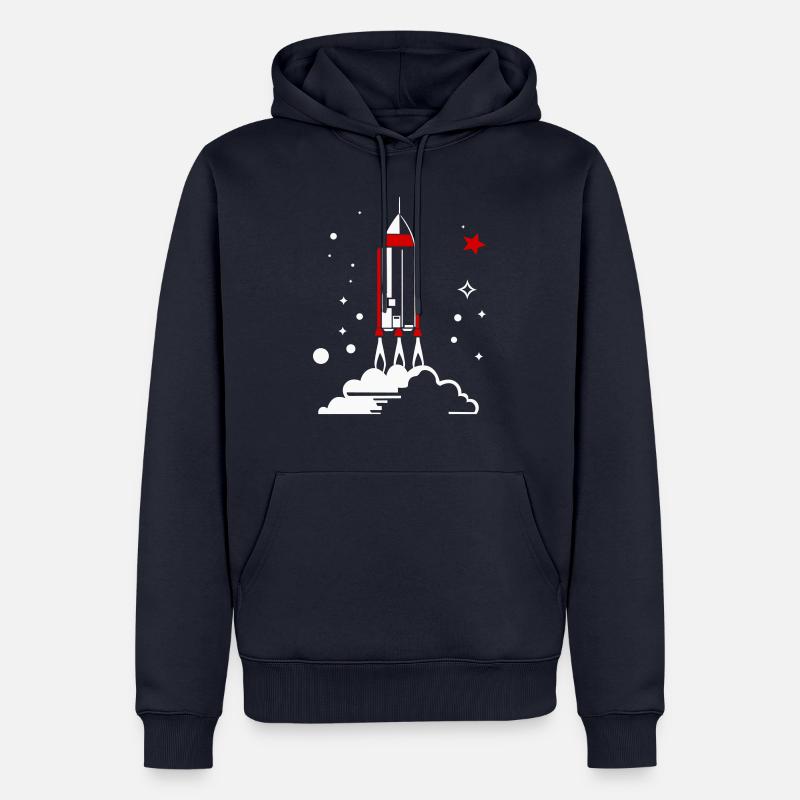 Fusée vectorielle - Sweat à capuche Premium bio Homme - bleu marine