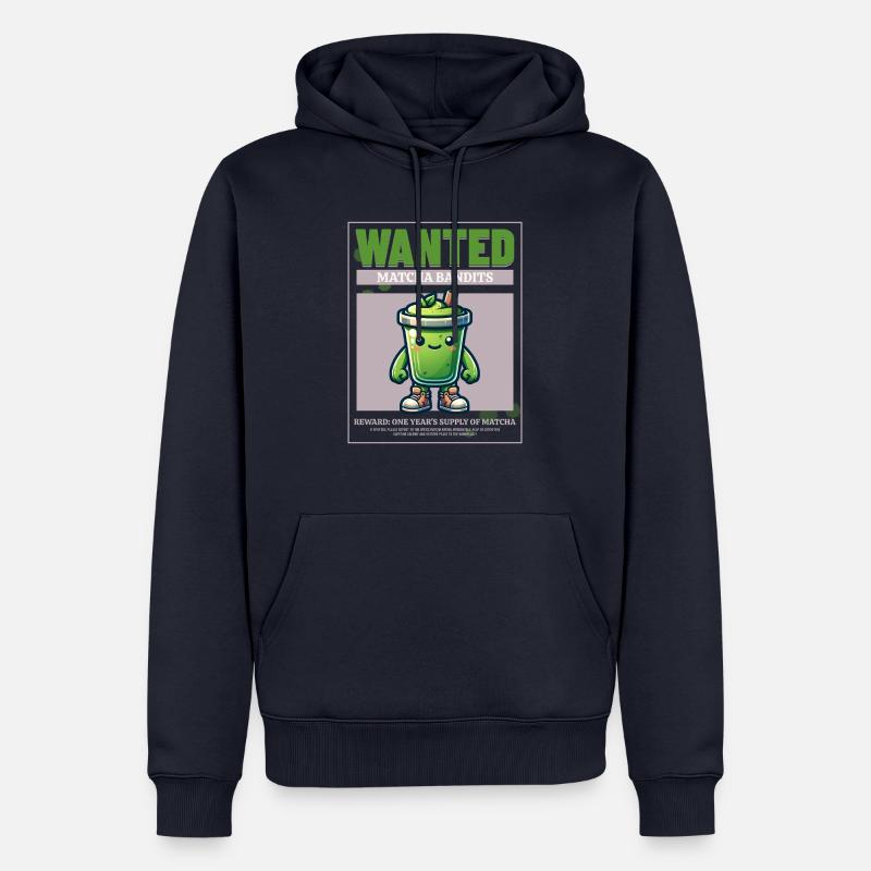 Wanted Matcha - Männer Premium Bio Hoodie - Navy
