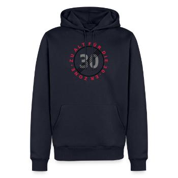 Zu alt für die 30er Zone - Männer Premium Bio Hoodie - Navy - Vorne - Nico (187cm)