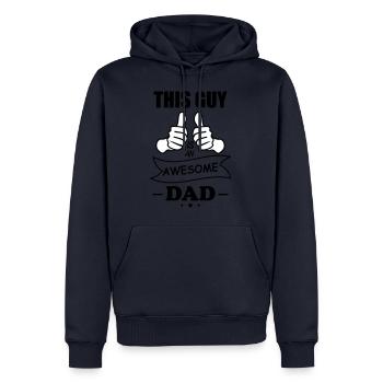 this guy is an awesome dad, father - Men’s Premium Organic Hoodie - navy - Front - Nico (187cm)