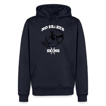 Pistensau No Brakes 2farbig - Sweat à capuche Premium bio Homme - bleu marine - Devant - Nico (187cm)