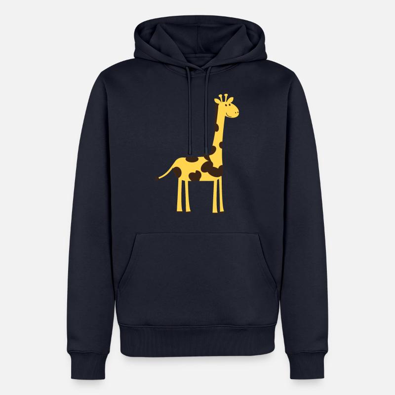 giraffe zoo circus cirque safari1 - Sweat à capuche Premium bio Homme - bleu marine