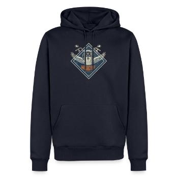 Biker Motorcycle - Men’s Premium Organic Hoodie - navy - Front - Nico (187cm)