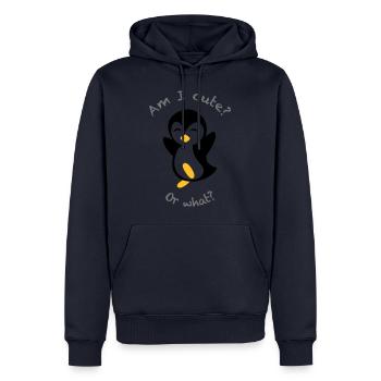 Pingouin mignon | Couleurs de conception librement sélectionnables. - Sweat à capuche Premium bio Homme - bleu marine - Devant - Nico (187cm)