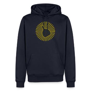 Bocksbeutel Beams - Männer Premium Bio Hoodie - Navy - Vorne - Nico (187cm)