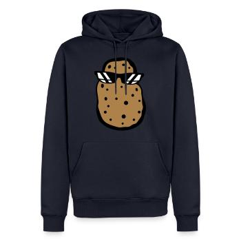 sonnenbrille cool kerl kartoffel essen lecker koch - Männer Premium Bio Hoodie - Navy - Vorne - Nico (187cm)