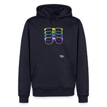 Bunte Brillen - Männer Premium Bio Hoodie - Navy - Vorne - Nico (187cm)