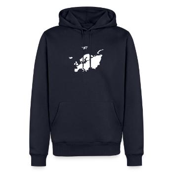 Carte de l'europe - Sweat à capuche Premium bio Homme - bleu marine - Devant - Nico (187cm)