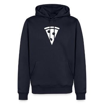 Morceau de pizza - Sweat à capuche Premium bio Homme - bleu marine - Devant - Nico (187cm)