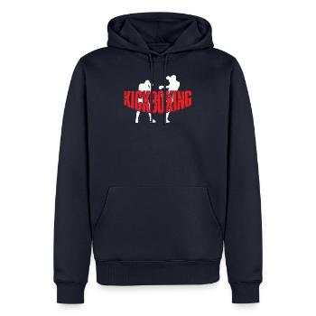 KICKBOXING - Männer Premium Bio Hoodie - Navy - Vorne - Nico (187cm)