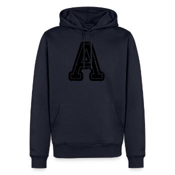 buchstabe A - Männer Premium Bio Hoodie - Navy - Vorne - Nico (187cm)