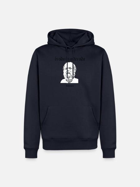 Sokrates: poule oida hoti ouden oida - Sweat à capuche Premium bio Homme - bleu marine