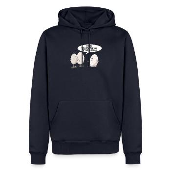 Ei des Columbus - Männer Premium Bio Hoodie - Navy - Vorne - Nico (187cm)