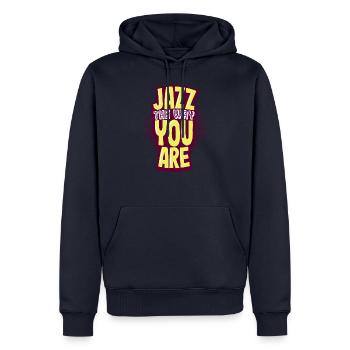 jazz - Sweat à capuche Premium bio Homme - bleu marine - Devant - Nico (187cm)