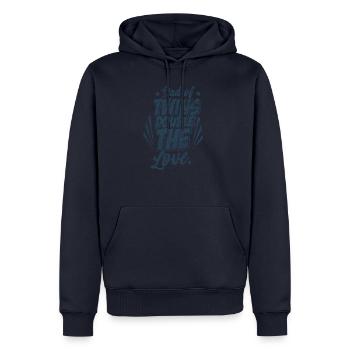 Papa jumeaux - Sweat à capuche Premium bio Homme - bleu marine - Devant - Nico (187cm)