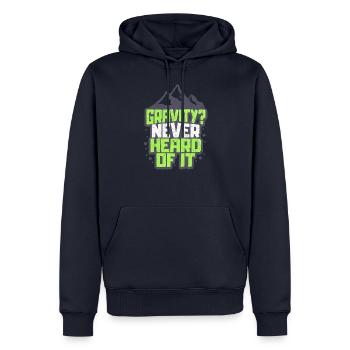 Kletterer Klettern Bouldern - Männer Premium Bio Hoodie - Navy - Vorne - Nico (187cm)