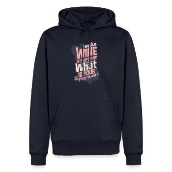Wein - Männer Premium Bio Hoodie - Navy - Vorne - Nico (187cm)