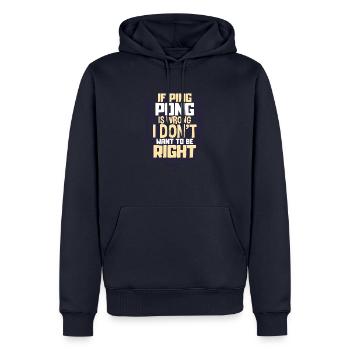 Tennis de table - Sweat à capuche Premium bio Homme - bleu marine - Devant - Nico (187cm)