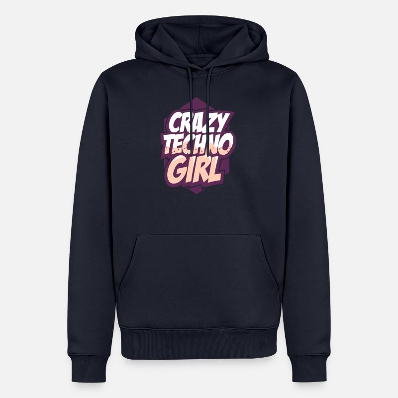 Techno - Männer Premium Bio Hoodie - Navy