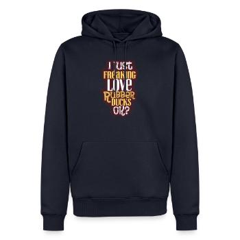 Badeente Quietscheente - Männer Premium Bio Hoodie - Navy - Vorne - Nico (187cm)