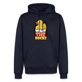 Badeente - Männer Premium Bio Hoodie - Navy - Vorne - Nico (187cm)